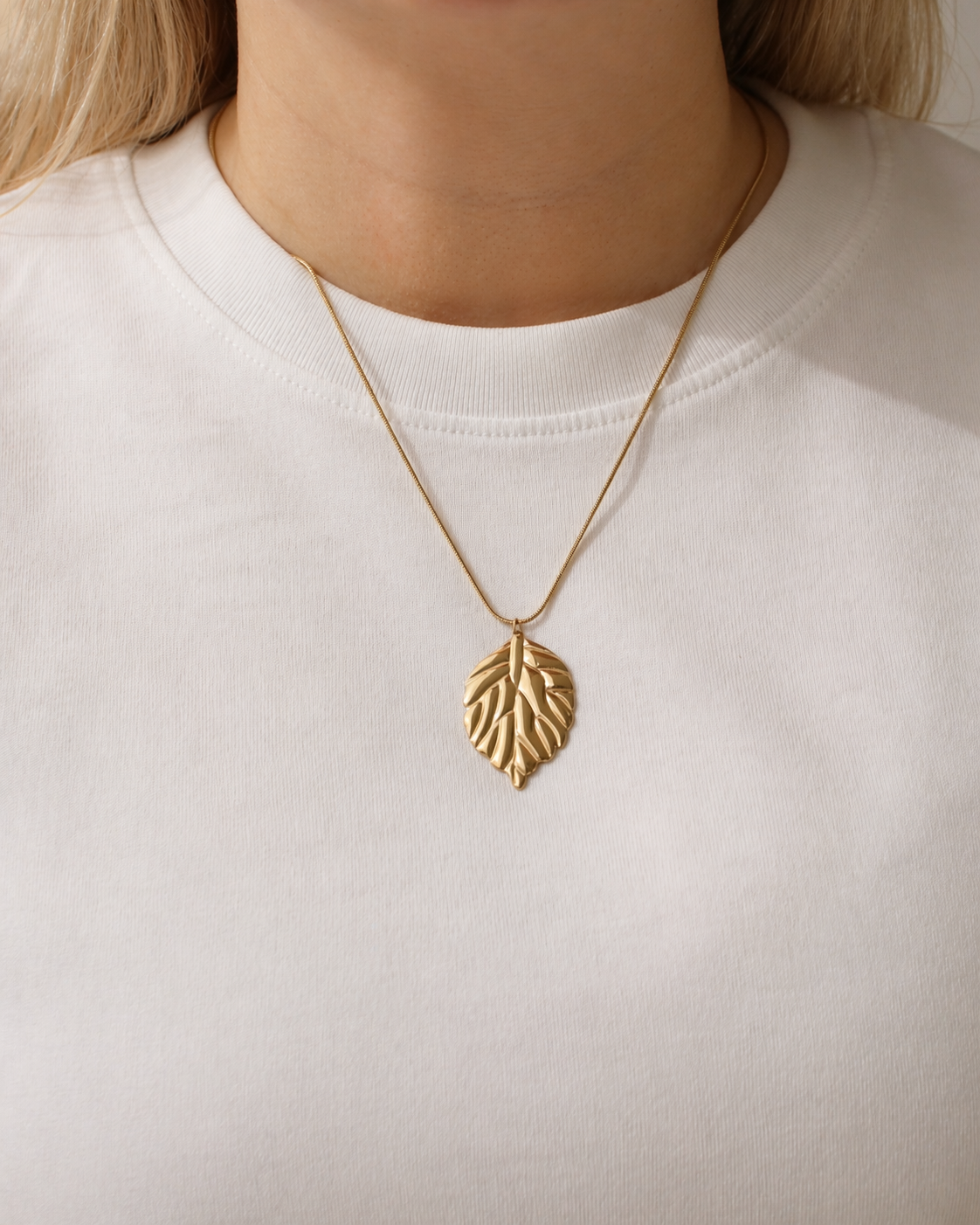 Leaf Necklace, Steel
