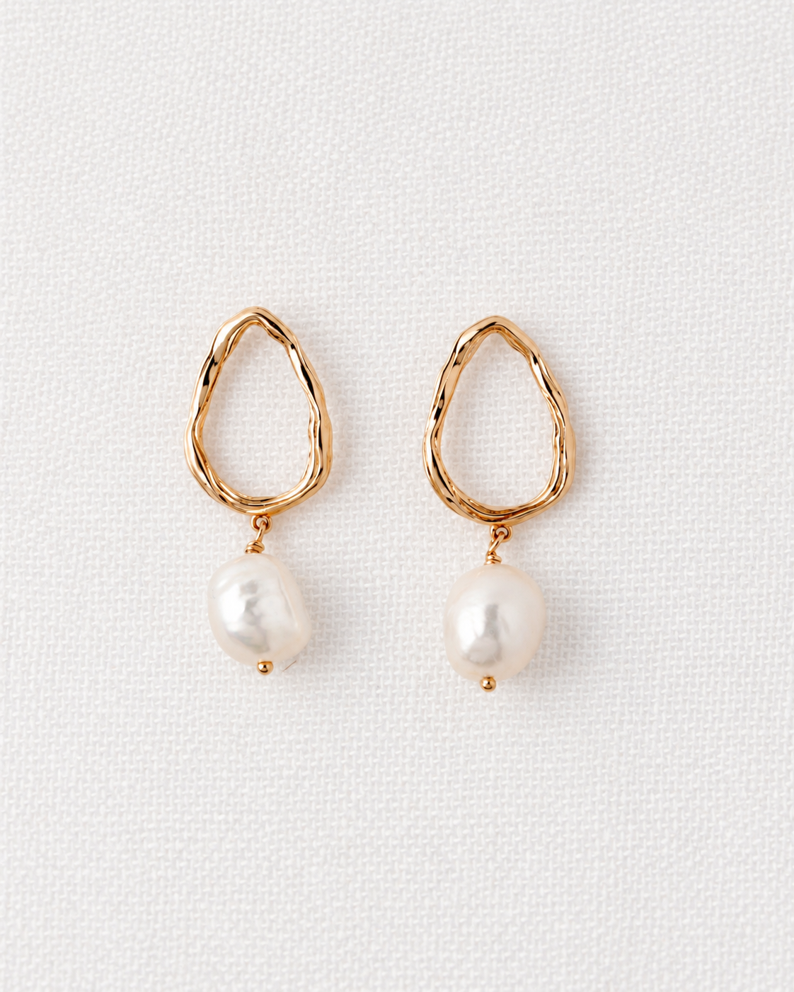 Pearl Earrings, Gold Plated