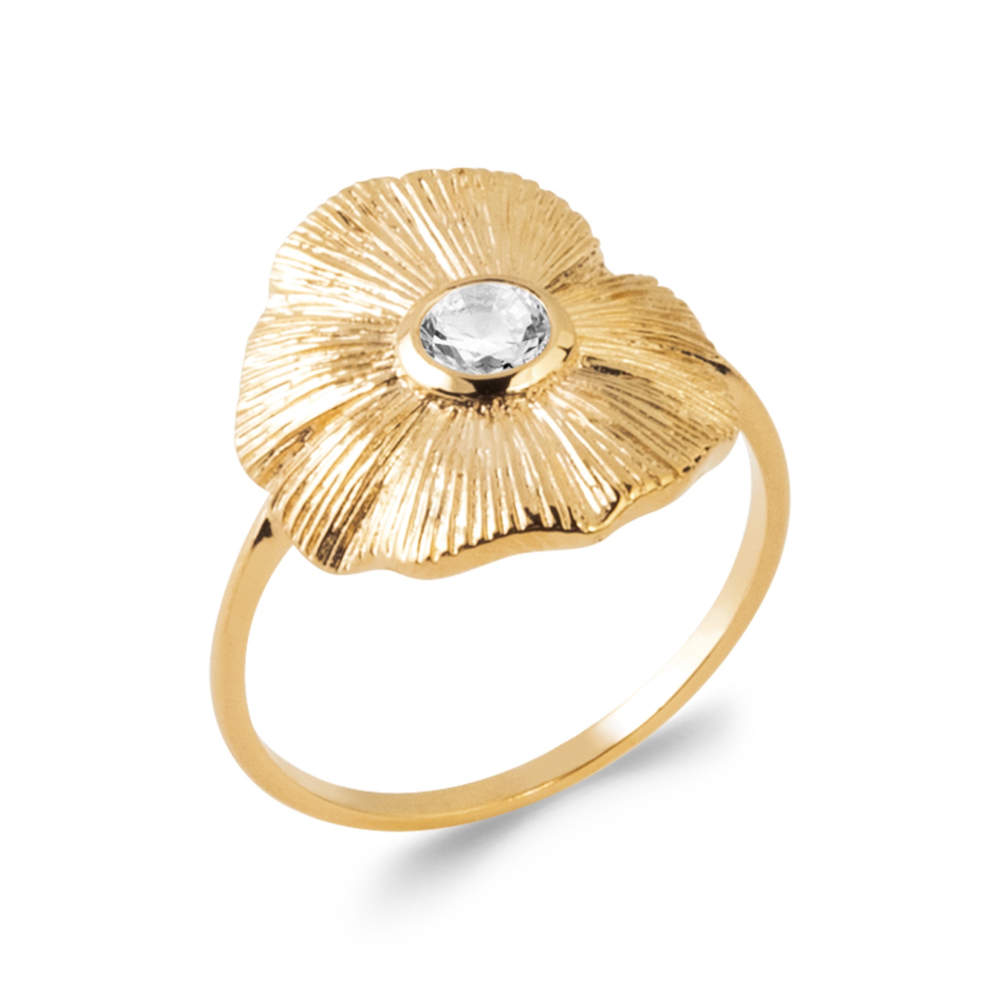 18K Gold-Plated Floral Ring