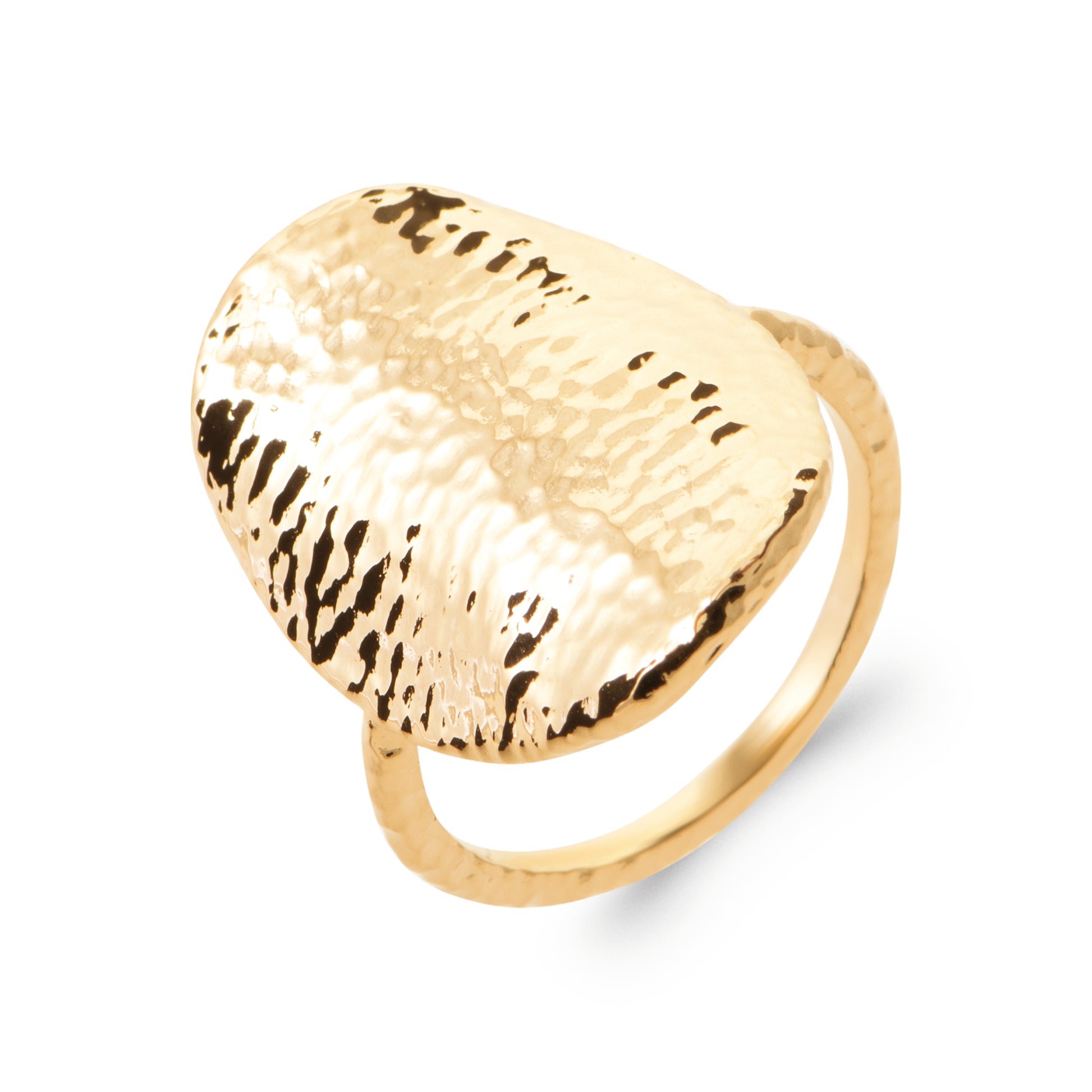 18K Gold-Plated Hammered Ring | HANKO Nordic Jewelry