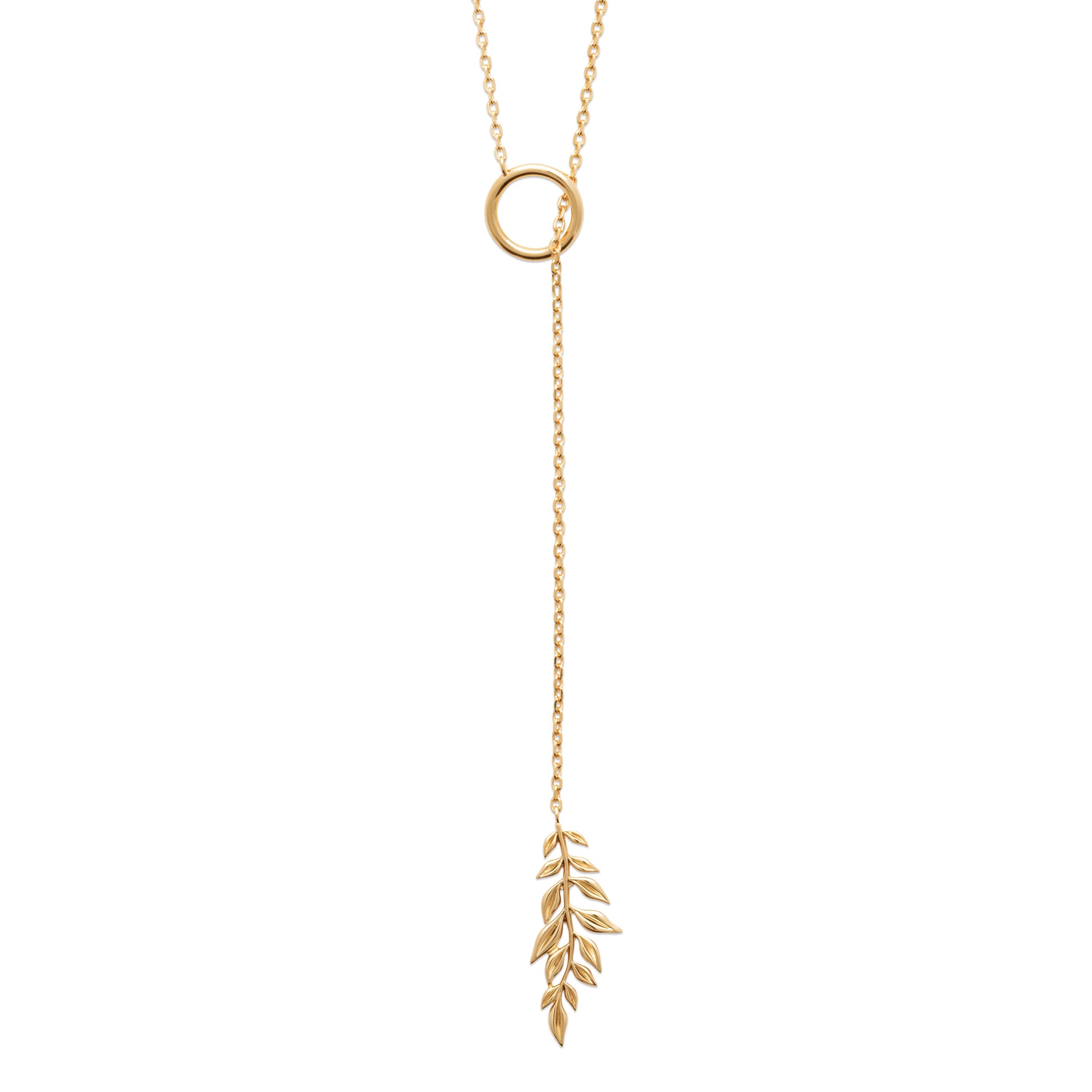 18K Gold-Plated Leaf Drop Necklace | HANKO Nordic Jewelry