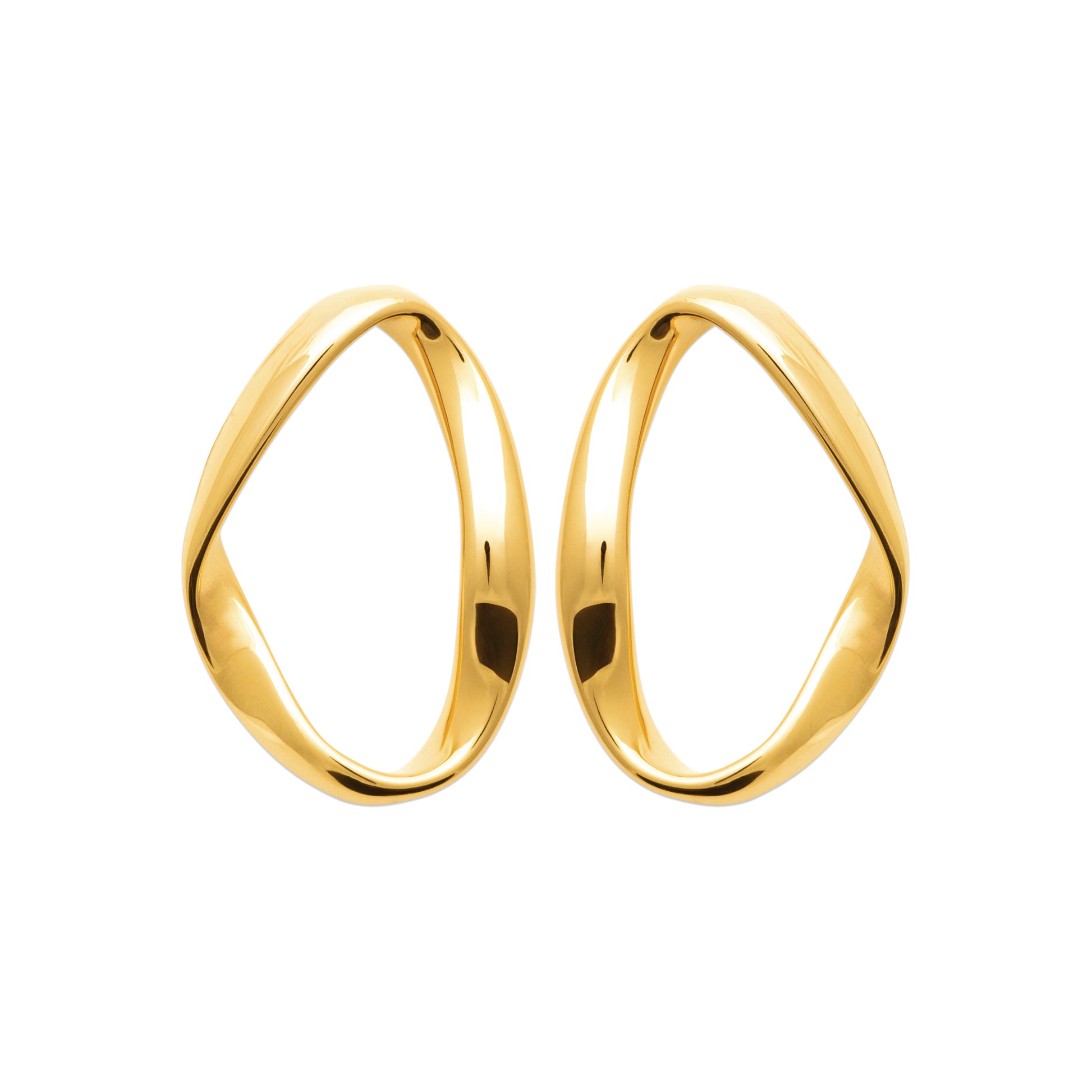 Gold-Tone Steel Organic Twist Stud Earrings