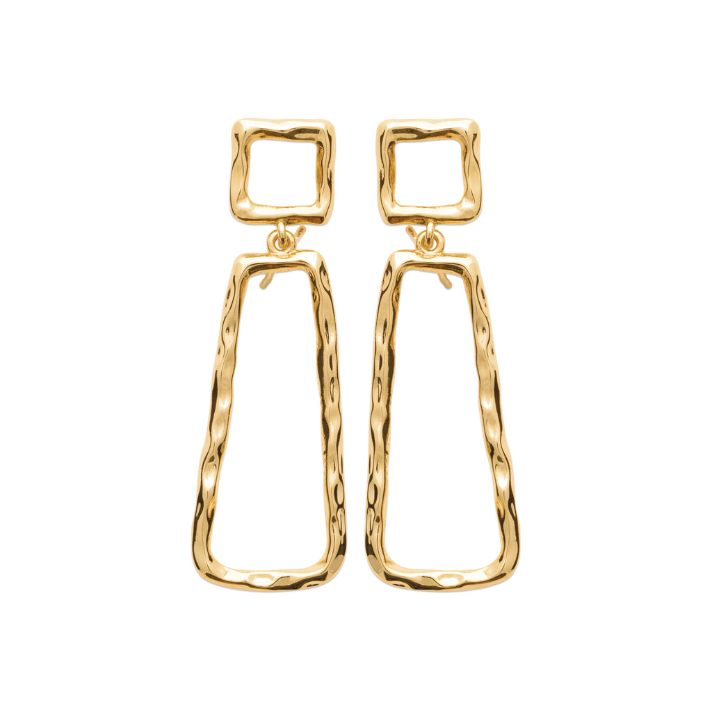 HNKO 18K Gold-Plated Sculptural Drop Earrings