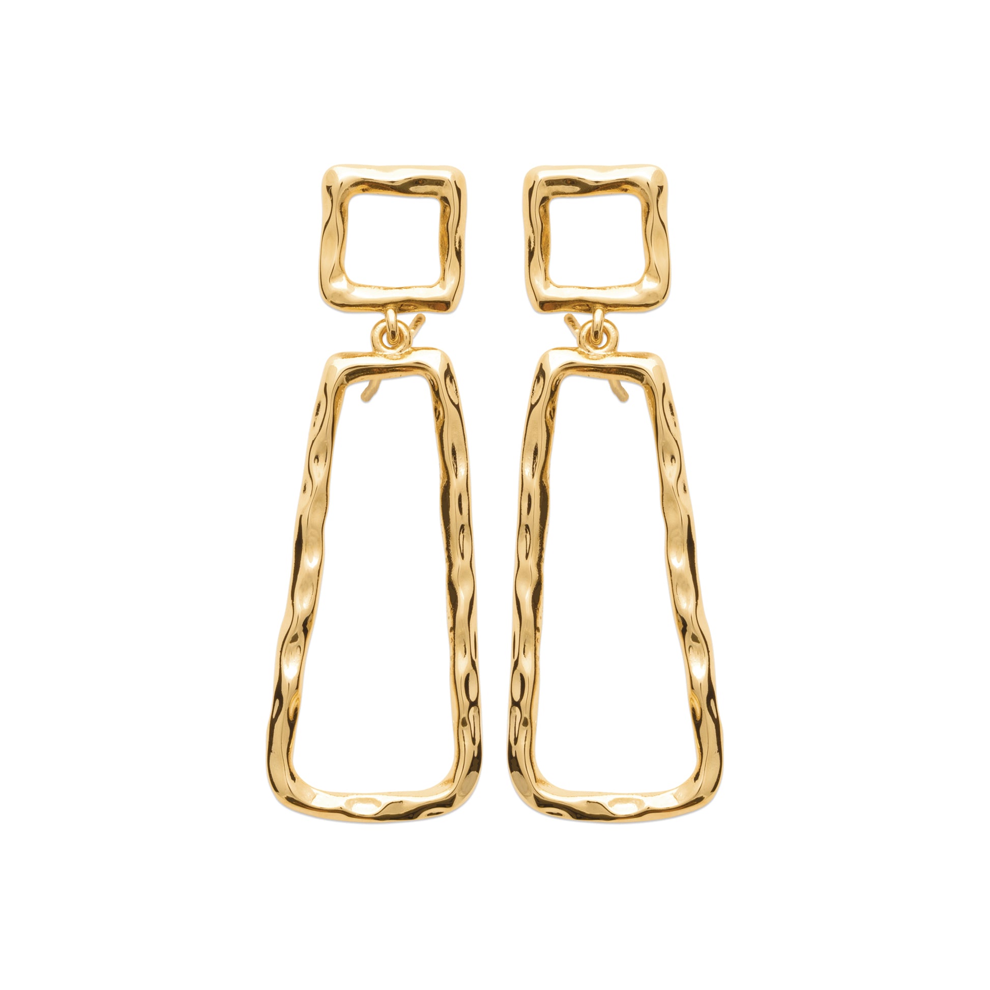 HNKO 18K Gold-Plated Sculptural Drop Earrings