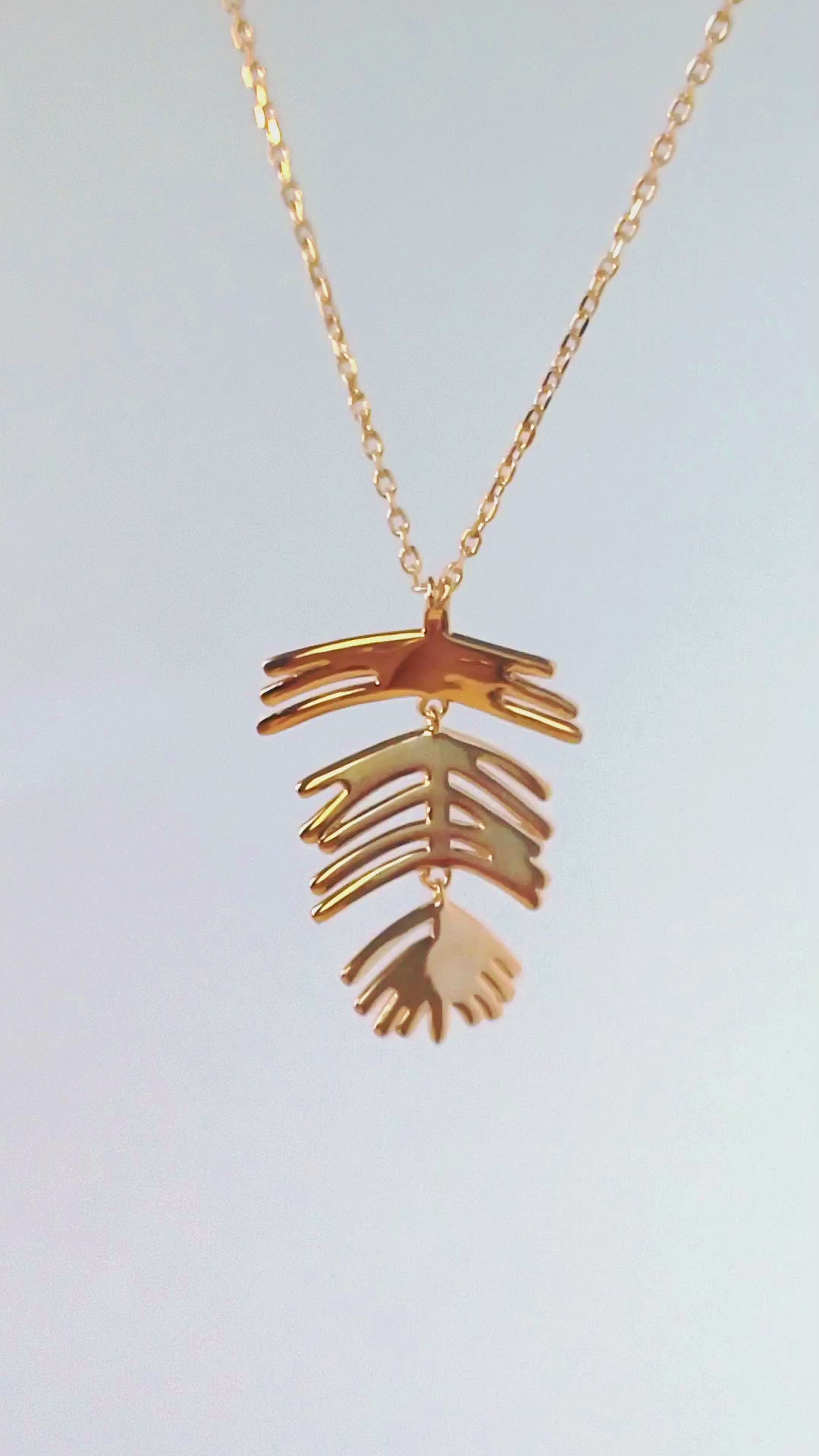 Leaf Necklace, Gold Plated